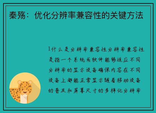 秦殇：优化分辨率兼容性的关键方法